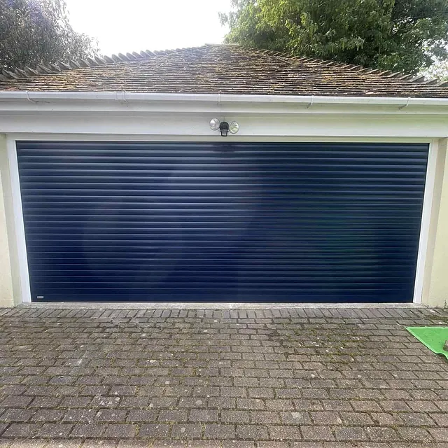 blue garage door