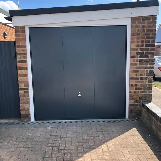 dark grey garage door