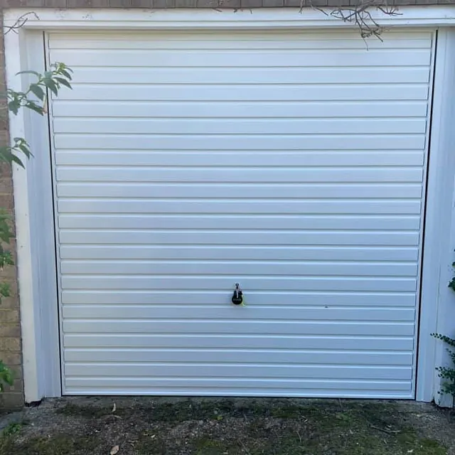 white garage door