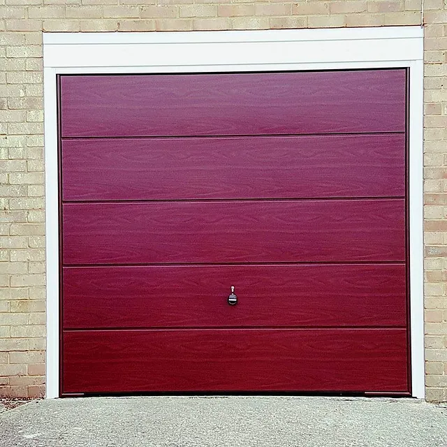 red garage door